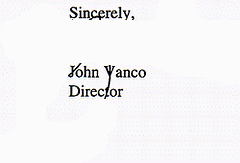Signature:
Sincerely,

John Vanco
Director